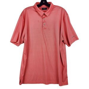 BEN HOGAN Polo Shirt PERFORMANCE Mens Large Red Gingham Plaid Golf Activewear